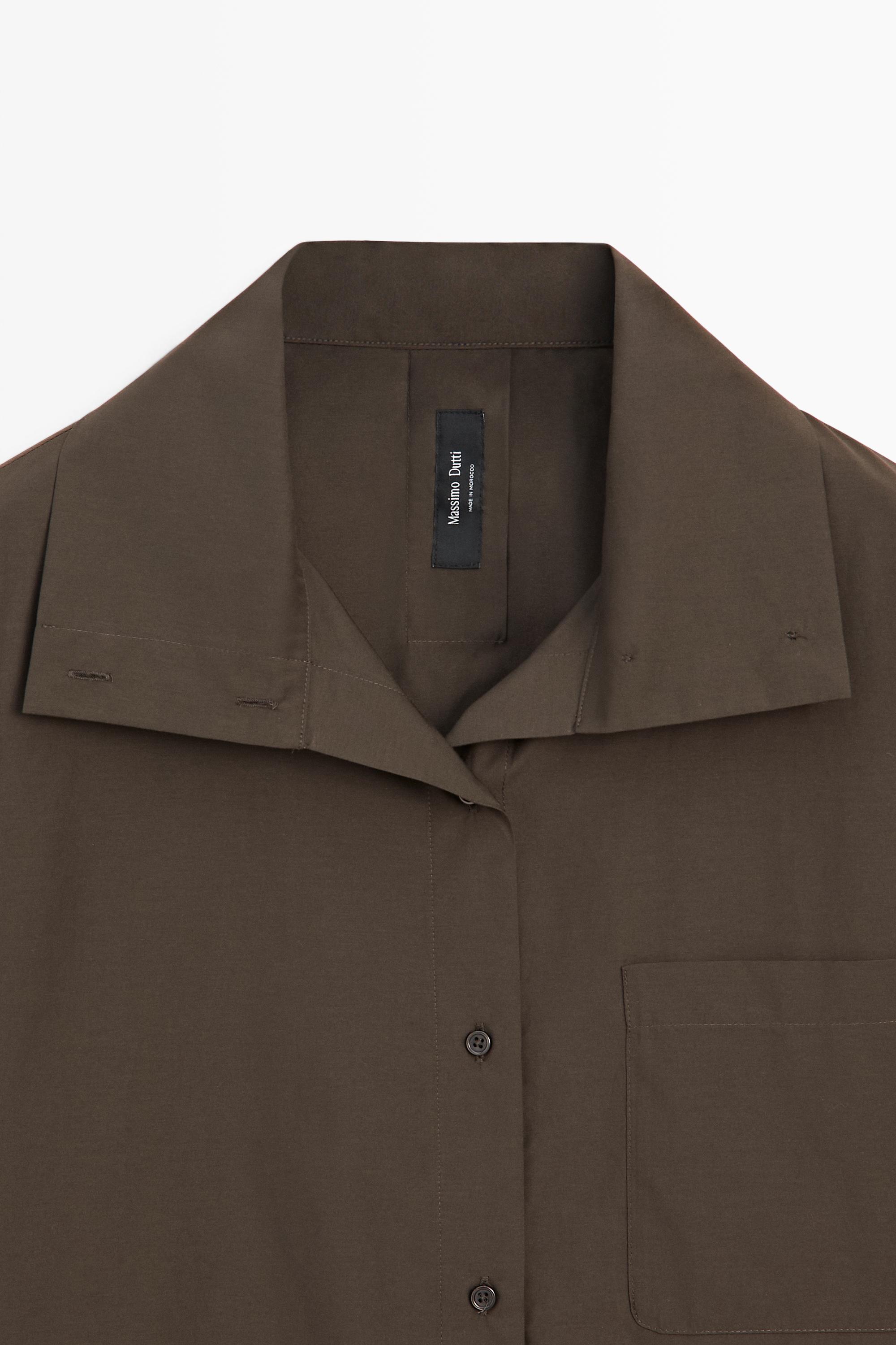 High collar overshirt with buckle detail
